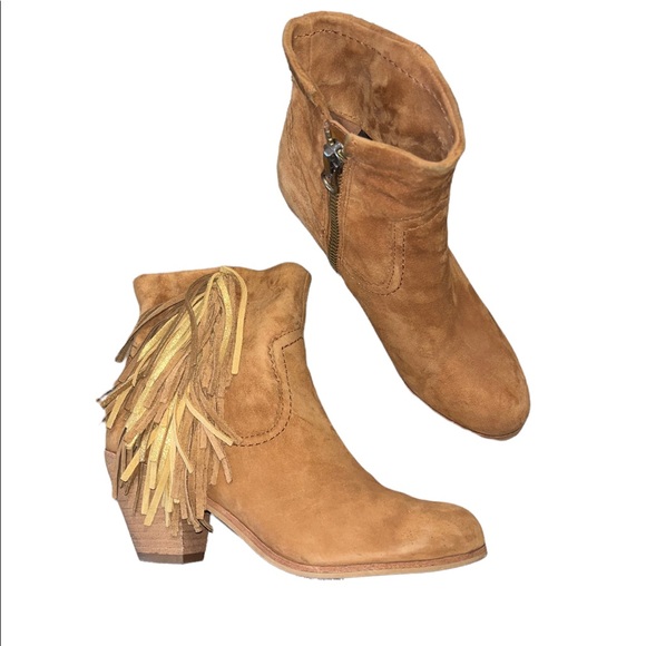 Sam Edelman Louie Suede Fringe Ankle Boots - Picture 7 of 16